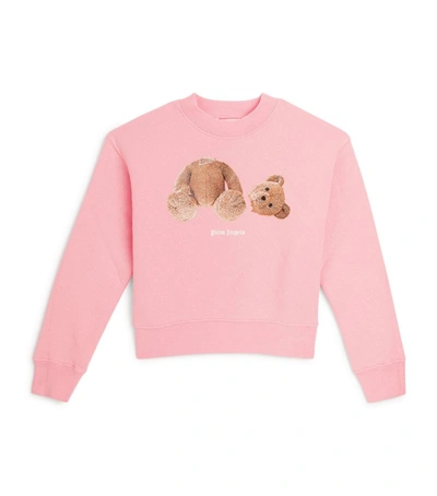 Shop Palm Angels Cotton Teddy Bear Sweatshirt (4-12 Years) In Pink