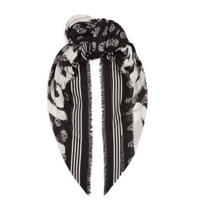 Shop Alexander Mcqueen Mcqueen Graffiti Biker Scarf In Black