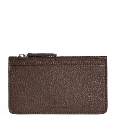 Shop Harrods Leather Coin And Card Pouch In Brown