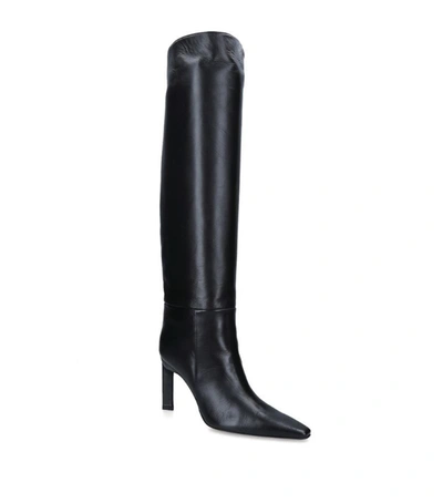 Shop Attico Leather Vito Boots 85 In Black