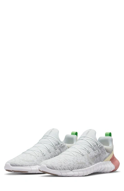 Nike Men's Free Run 5.0 Running Sneakers From Finish Line In Off White/ Grey Fog/ White