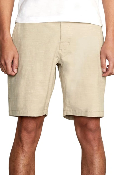 Shop Rvca All Time Coastal Sol Hybrid Shorts In Khaki