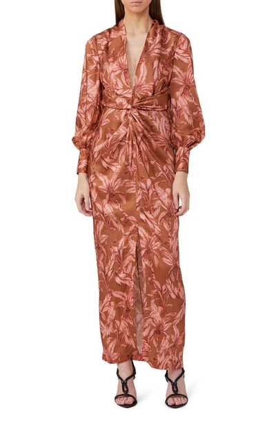 Shop Significant Other Claribell Floral Long Sleeve Maxi Dress In Chestnut Pr