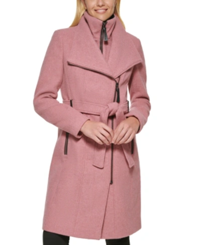 Calvin Klein Women s Belted Wrap Coat Created For Macy s In Pink