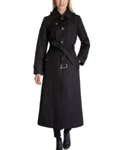 Single Ted Hooded Maxi Trench Coat, London Fog Overcoat Size Chart