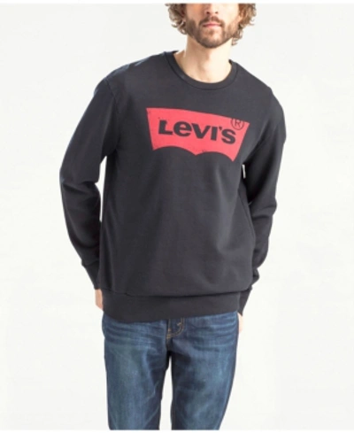 Shop Levi's Men's Graphic Crewneck Sweatshirt In Black