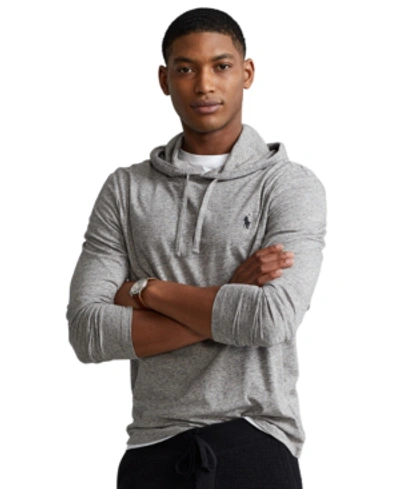 Shop Polo Ralph Lauren Men's Jersey Hooded T-shirt In Grey
