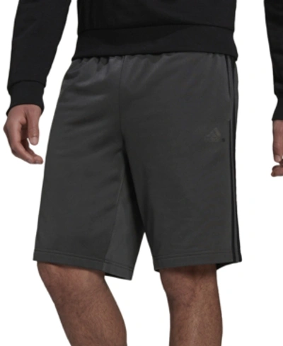Shop Adidas Originals Adidas Men's Tricot Striped 10" Shorts In Dark Grey Heather/black