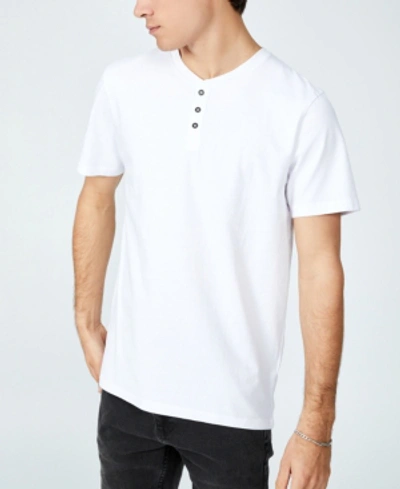 Shop Cotton On Men's Henley T-shirt In White