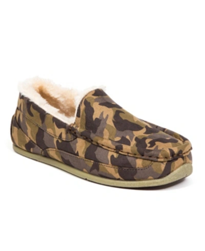 Shop Deer Stags Big Boys Slippersooz Lil Spun Sock Cozy Moccasin Slippers In Brown Camo