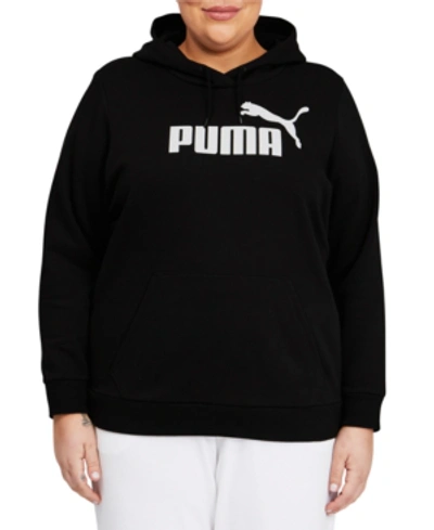 Shop Puma Plus Size Logo Hoodie In Black
