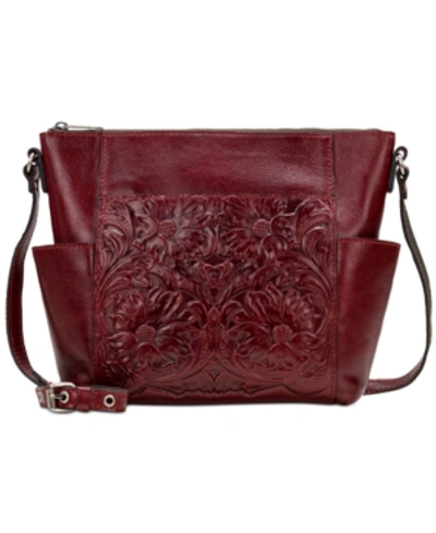 Shop Patricia Nash Leather Aveley Crossbody In Oxblood