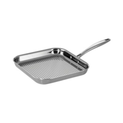 Shop Tramontina Gourmet Tri-ply Clad 11 In Square Grill Pan In Stainless