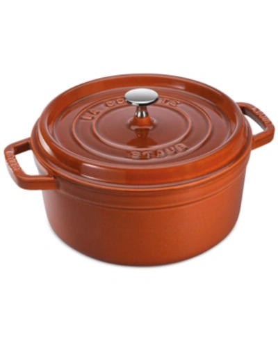 Shop Staub Enameled Cast Iron 4-qt. Round Cocotte In Burnt Orange