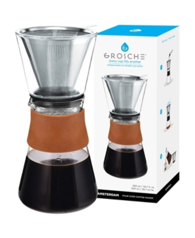 Shop Grosche Amsterdam Pour Over Coffee Maker With Double Layer Permanent Stainless Steel Coffee Filter, 28.7 Fl  In Clear