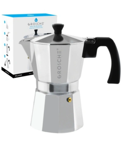 Shop Grosche Milano Stovetop Espresso Maker Moka Pot 6 Espresso Cup Size 9.3 oz In Silver-tone