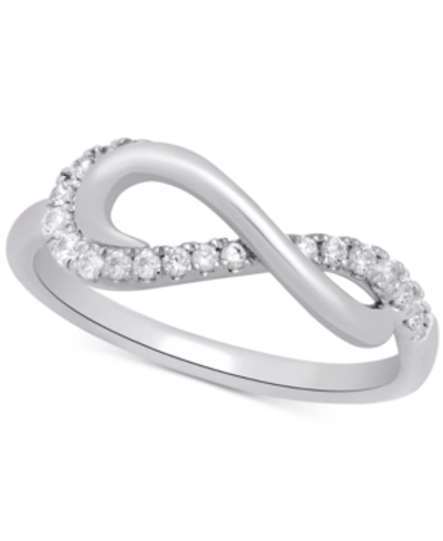 Shop Macy's Diamond Infinity Ring (1/5 Ct. T.w.) In Sterling Silver In Sterling Sliver