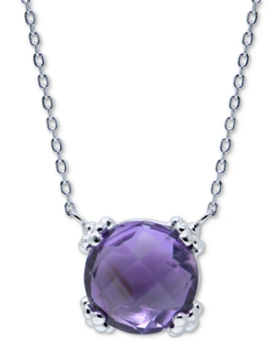Shop Anzie Amethyst Solitaire Pendant Necklace (2-7/8 Ct. T.w.) In Sterling Silver, 16" + 1" Extender In Purple