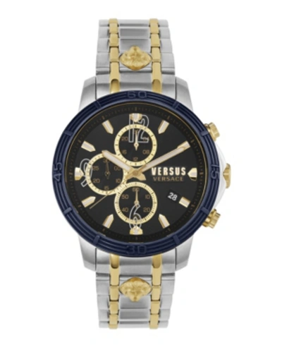 Shop Versus By Versace Men's Bicocca Gold Tone And Silver Tone Ip Stainless Steel Bracelet Watch 46mm In Stainless Steel-ip Yellow Gold-tone
