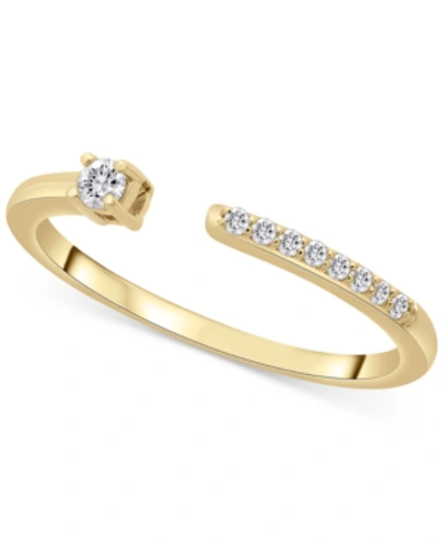 Shop Wrapped Diamond Cuff Statement Ring (1/10 Ct. T.w.) In 14k Yellow Or White Gold, Created For Macy's In Yellow Gold
