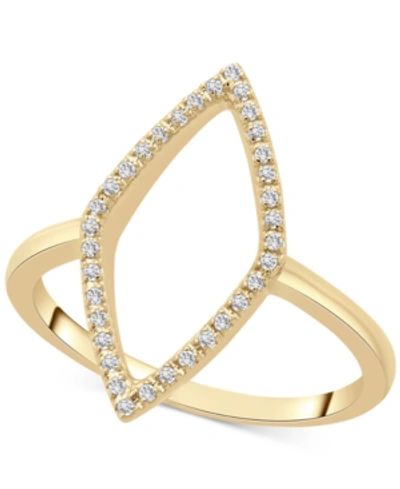Shop Wrapped Diamond Rhombus Statement Ring (1/10 Ct. T.w.) In 14k Gold Or 14k White Gold, Created For Macy's In Yellow Gold