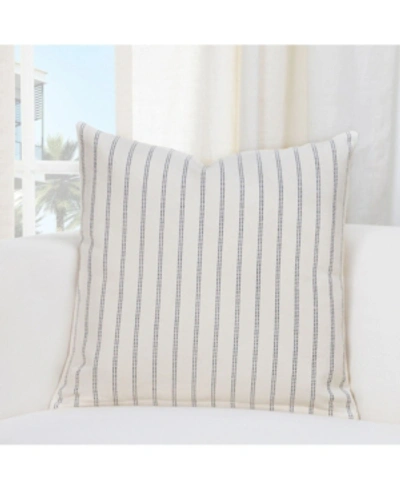 Shop Siscovers Ticked Stripe Burlap Decorative Pillow, 16" X 16" In Ivory