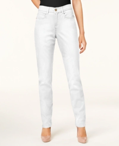 Shop Style & Co Petite Tummy-control Slim-leg Jeans, Petite & Petite Short, Created For Macy's In Bright White
