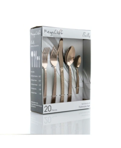 Shop Megachef Baily Flatware Set Of 20-piece In Rose Gold Tone
