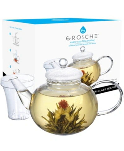Shop Grosche Monaco Glass Teapot With Glass Tea Infuser, 42 Fl oz Capacity In Clear