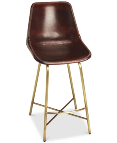 Shop Butler Specialty Commercial Leather Bar Stool In Brown