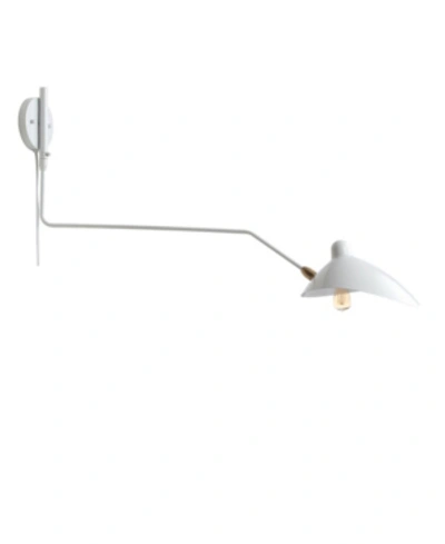 Shop Jonathan Y Frank Iron Retro Swing Led Wall Sconce In White