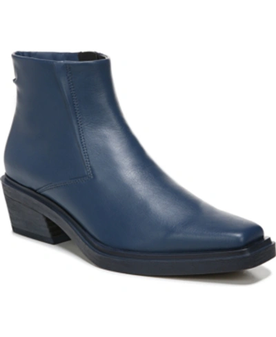Shop Franco Sarto Forta Booties Women's Shoes In Blue Faux Leather