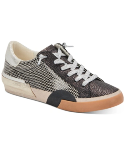 Shop Dolce Vita Zina Lace-up Sneakers Women's Shoes In Mercury Leather