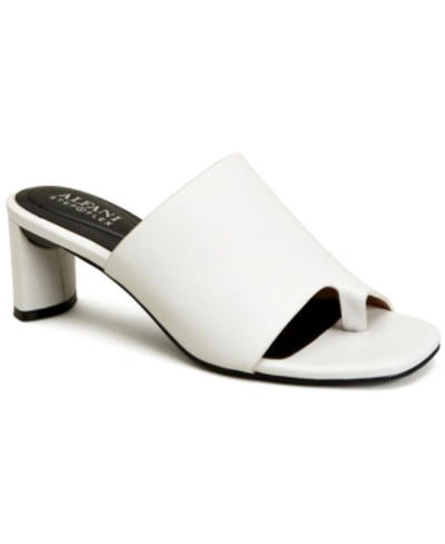 Shop Alfani Women's Step N' Flex Colyerr Thong Dress Sandals, Created For Macy's Women's Shoes In White Leather