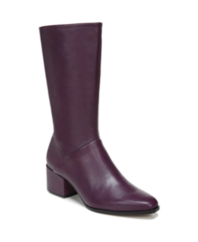 Shop Franco Sarto Jaxine Mid Shaft Boots Women's Shoes In Plum Leather