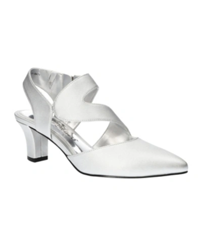 Shop Easy Street Women's Venue Pumps In Silver Satin