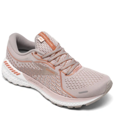 Shop Brooks Women's Adrenaline Gts 21 Running Sneakers From Finish Line In Hushed Violet