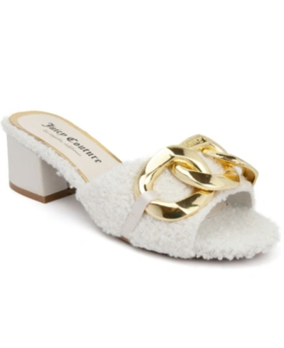 Shop Juicy Couture Women's Zumi Faux Fur Heeled Sandals In Natural Faux Fur-c