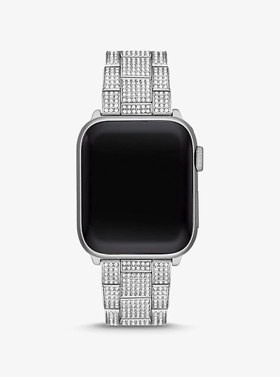 Shop Michael Kors Pavé Silver-tone Strap For Apple Watch®