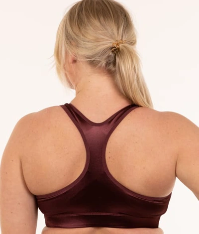 Shop Enell High Impact Wire-free Racerback Sports Bra In Big Sky Burgundy
