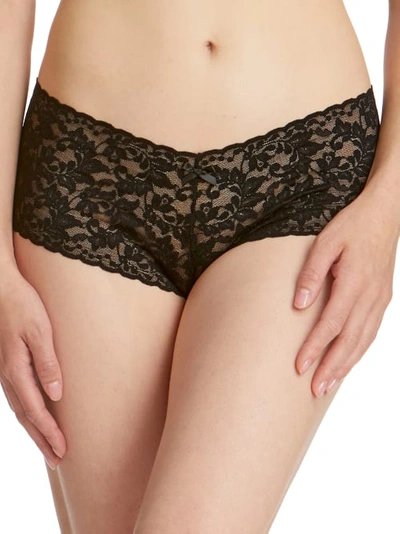 Shop Hanky Panky Crotchless Retro Lace Hipster In Black