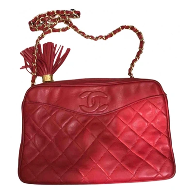 Camera leather handbag Chanel Red in Leather - 38803649