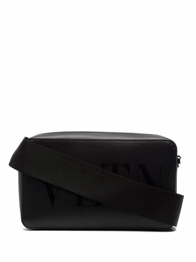 Shop Valentino Vltn-print Bag In Black