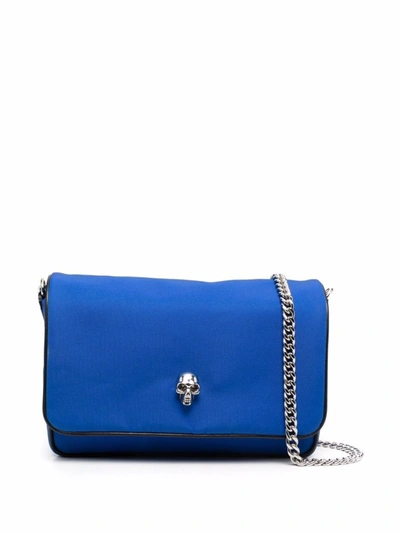 Shop Alexander Mcqueen Skull-motif Crossbody Bag In Blue