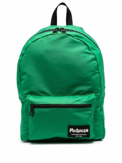 Shop Alexander Mcqueen Logo-patch Detail Backpack In Green