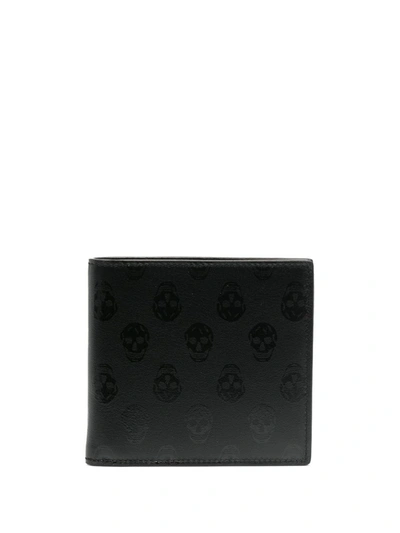 Shop Alexander Mcqueen Black Skull-print Wallet