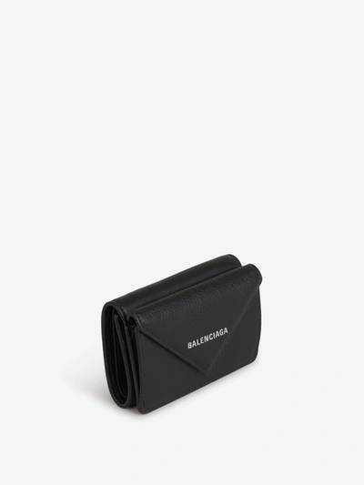 Balenciaga Papier Mini Wallet In Black | ModeSens