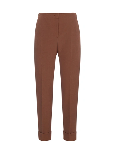 Shop Pt01 Stretch Cropped Trousers In Brown