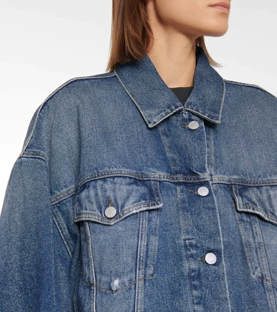 Acne Studios Blue Relaxed Cropped Fit Denim Jacket In Blue