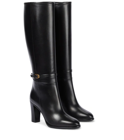 Shop Gucci Leather Knee-high Boots In Black